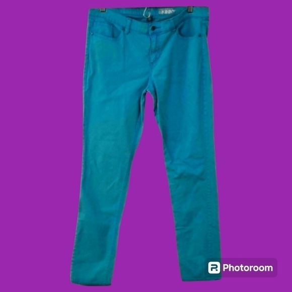 NY&C Turquoise Lowrise Denim Trousers 34 x 32 Size 12 - Picture 1 of 8